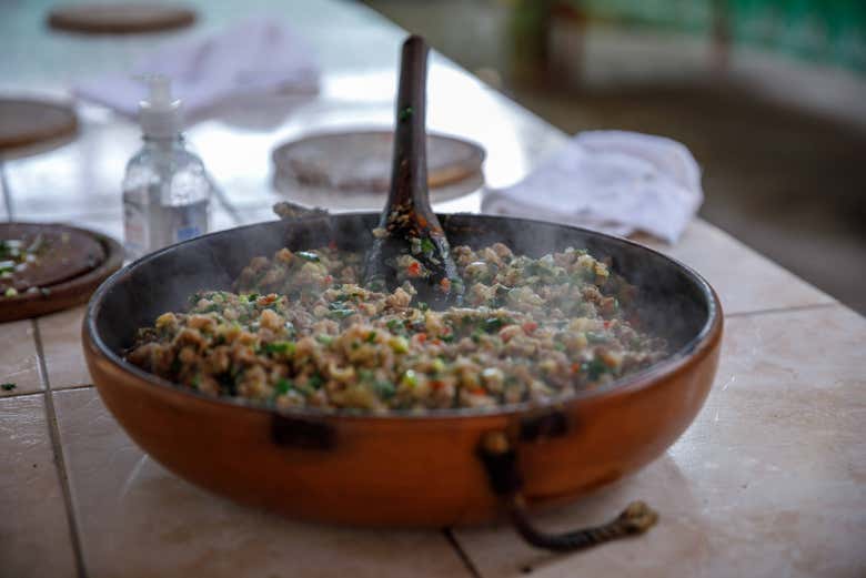 Preparando el almuerzo