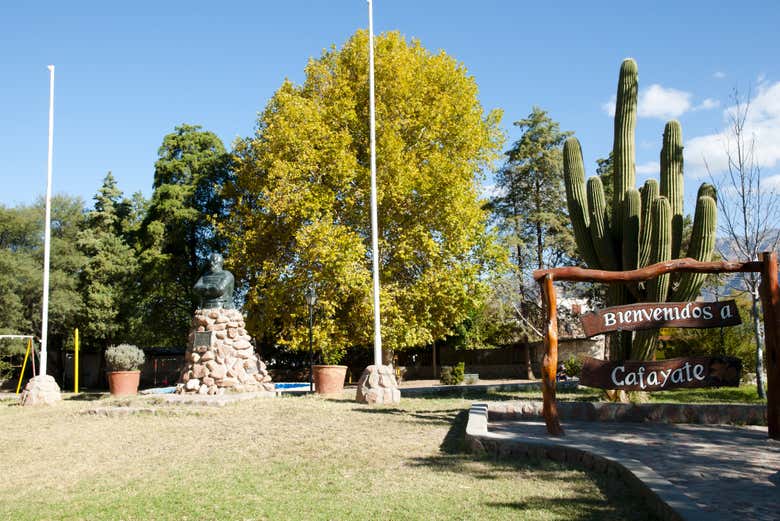 Cartel de bienvenida a Cafayate