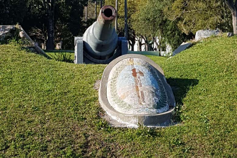 A canon on the island