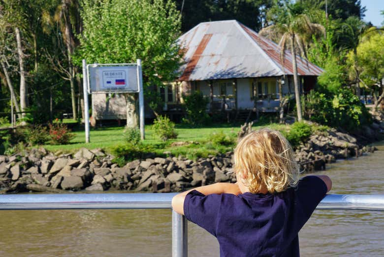 A child enjoying the boat ride