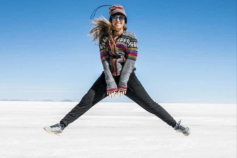 Disfrutando de la excursión a las Salinas Grandes