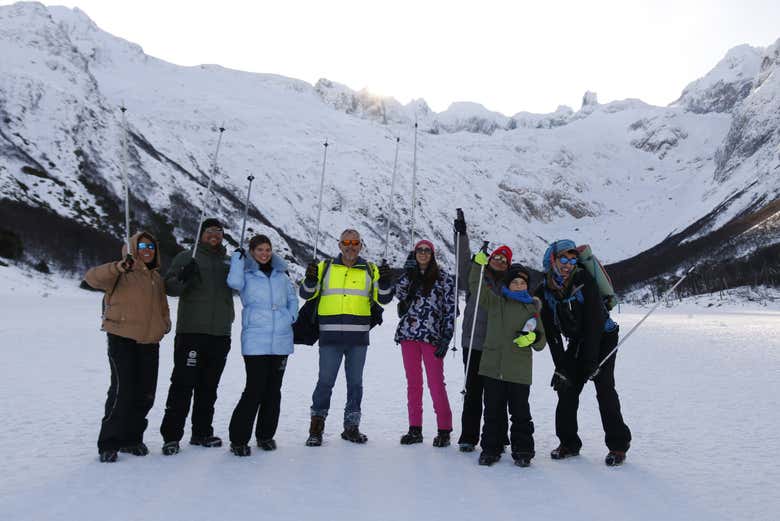 ¡Sobre la Laguna Esmeralda congelada! 