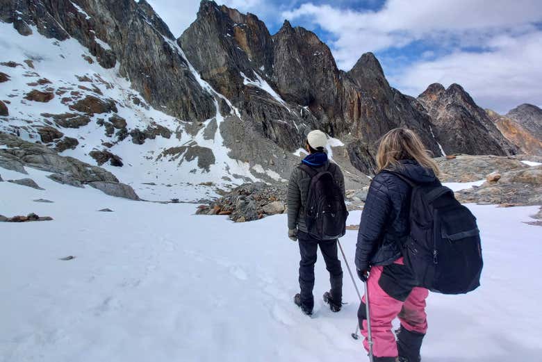 Admirando o glaciar Ojo del Albino