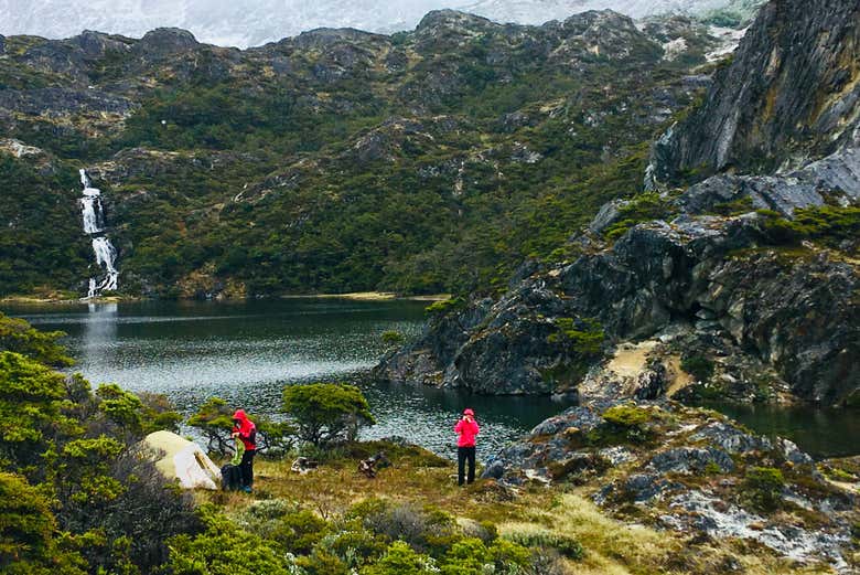 Acampando junto às lagoas da Terra do Fogo