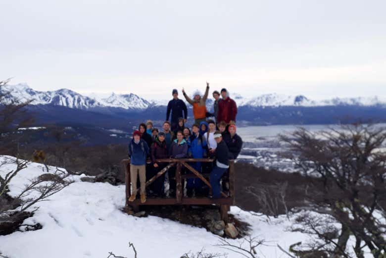 Grupo de caminhantes no Monte Susana