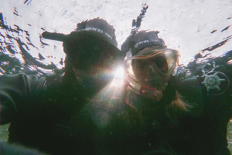 Having fun underwater