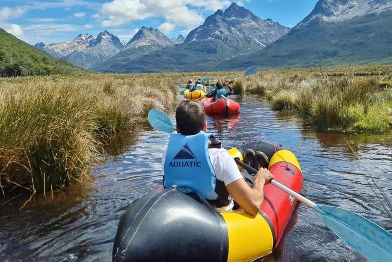Sailing down the Olivia River in a packraft