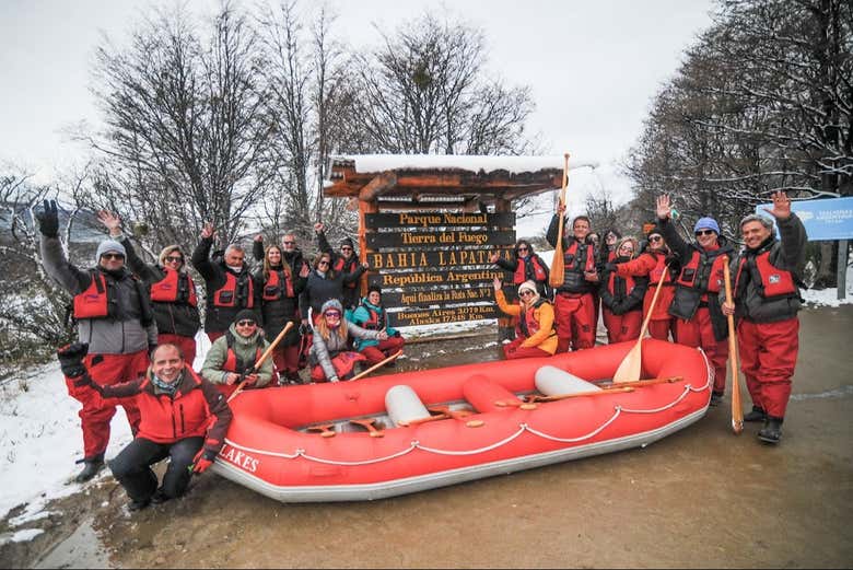 Preparados para remar por el Parque Nacional Tierra del Fuego