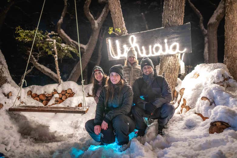 Foto com amigos durante a trilha