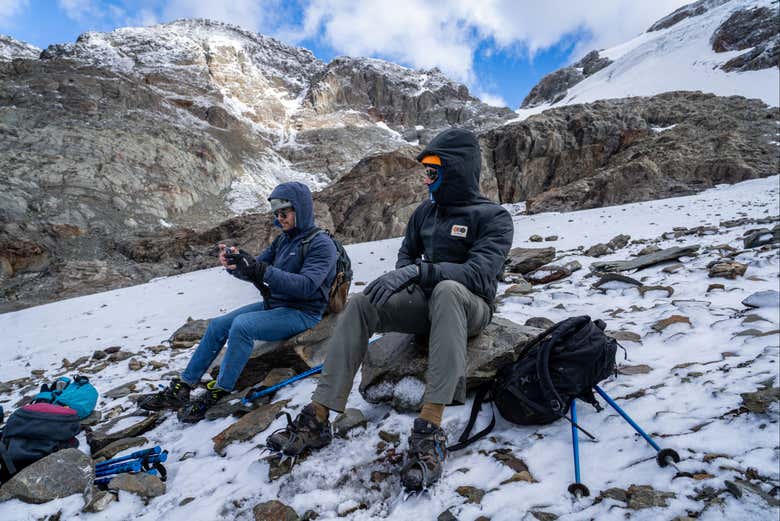 Ajustando el material de trekking