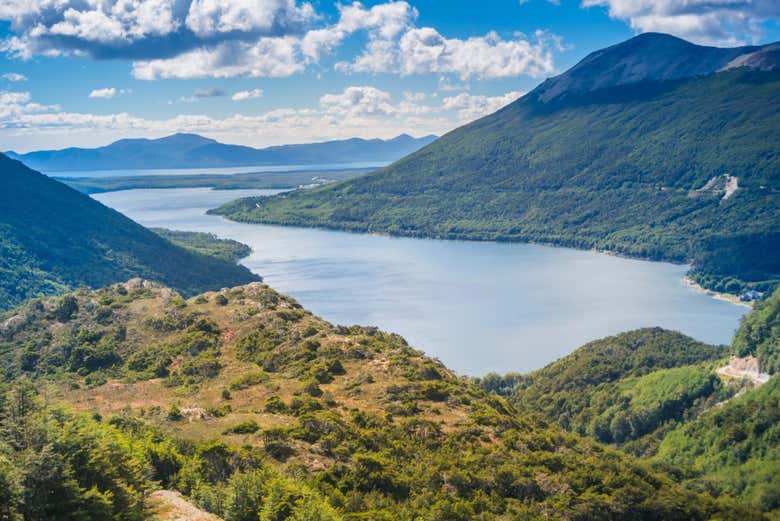 Vue aérienne du lac Escondido