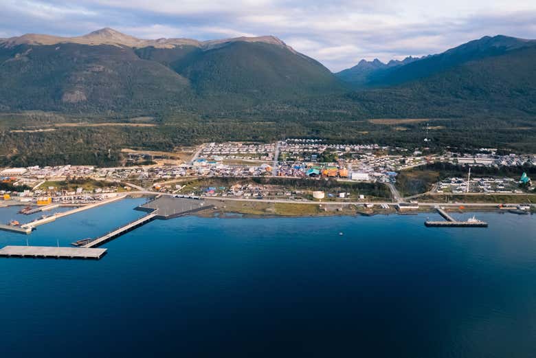 Vistas aéreas de Puerto Williams