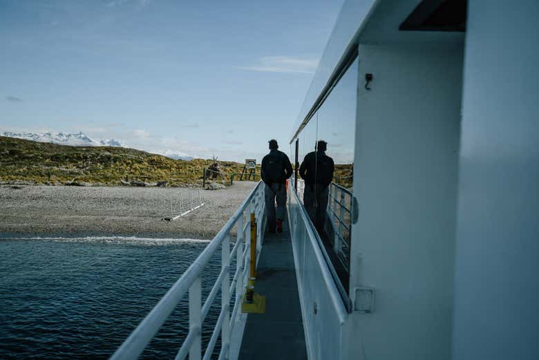 Desfrutando a vista do barco