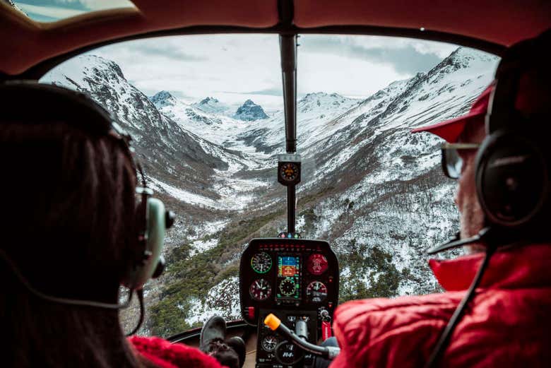 Volando en helicóptero
