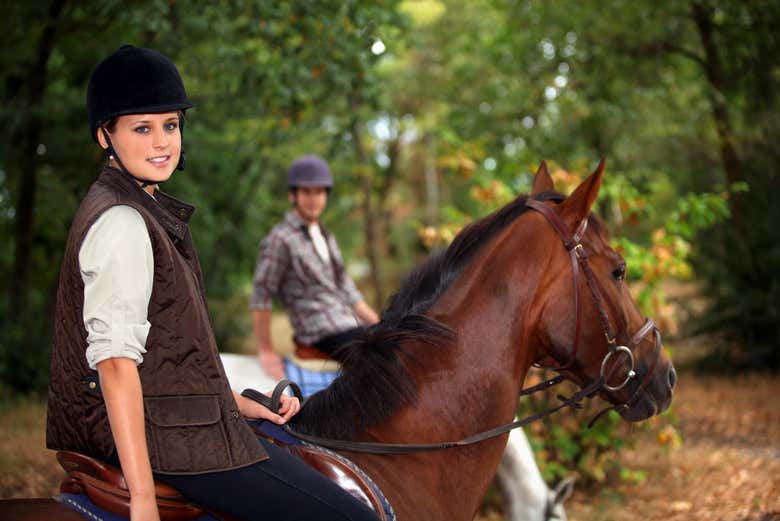 Disfrutando del paseo a caballo