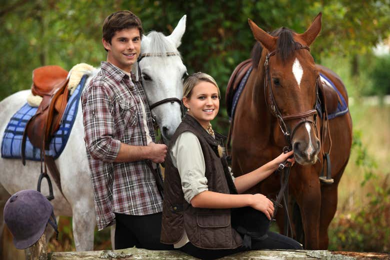 Preparing for the horseback ride