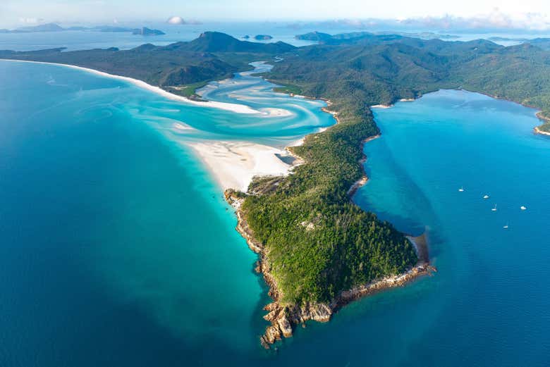Vue aérienne sur l'île de Whitsunday