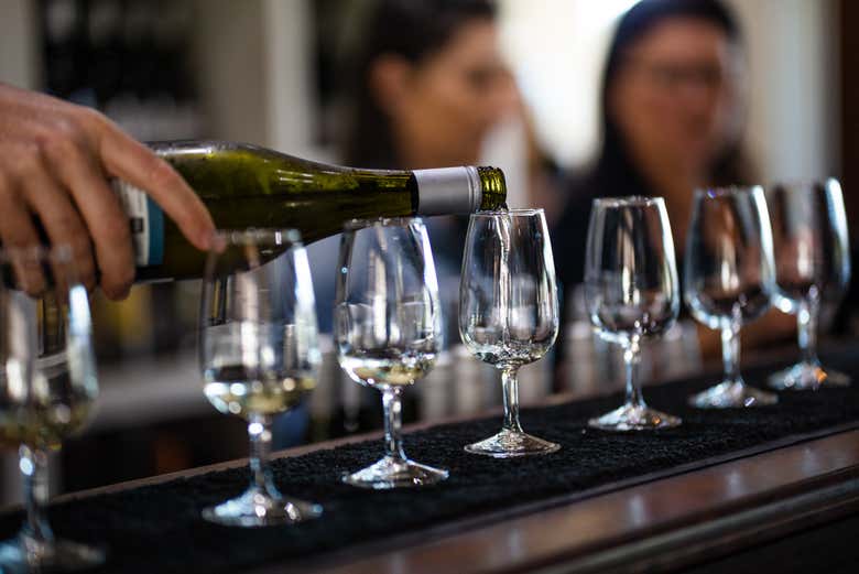 Durante uma das degustações de vinho