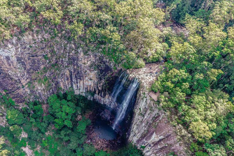 Vista aérea das cascatas Minyon