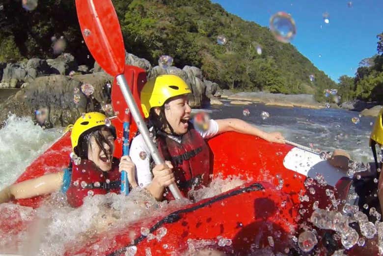 Enjoying the river rapids