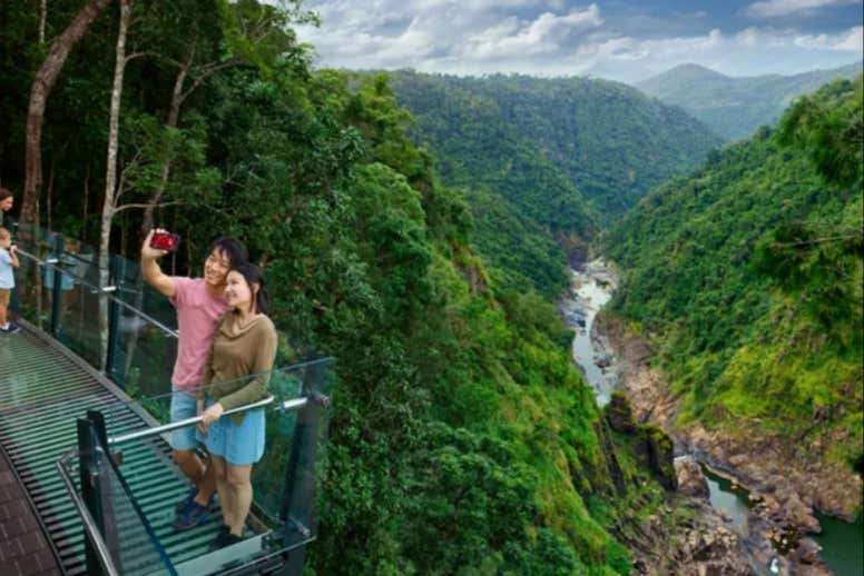 La respectiva selfie con el bello fondo