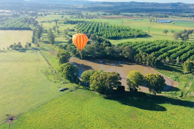 Disfrutando del paseo en globo