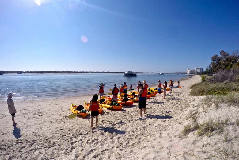 Tomando contacto con las piraguas