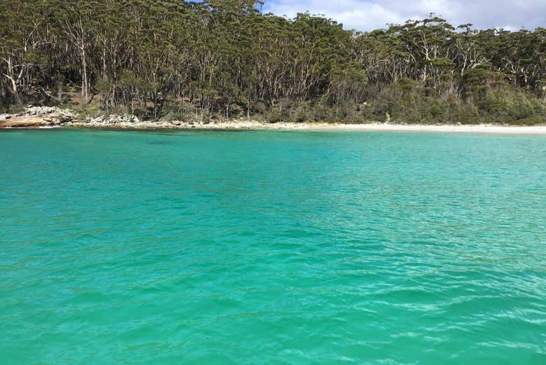 Águas turquesas de Jervis Bay