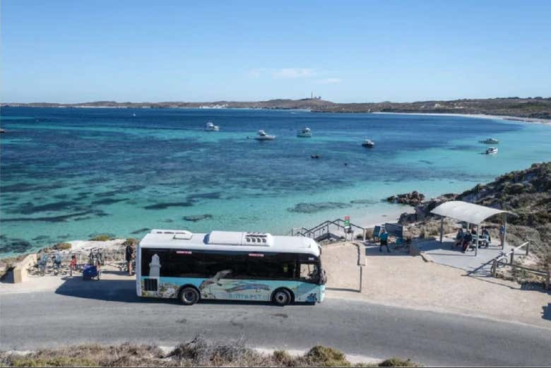 El autobús recorriendo la isla de Rottnest
