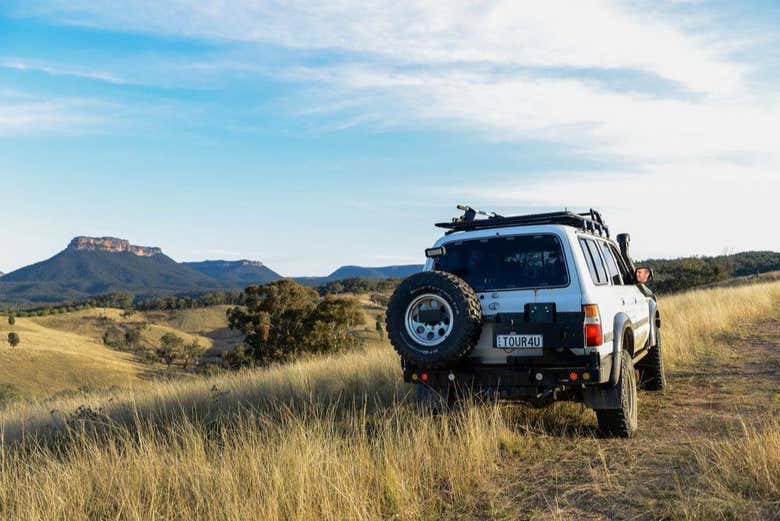 Desfrutando do tour de 4x4 pelas Blue Mountains