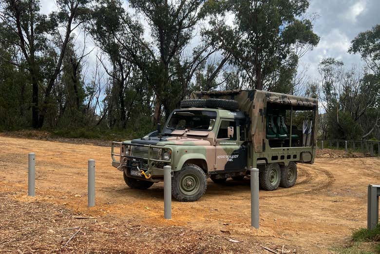 Aproveitando o tour de caminhão militar