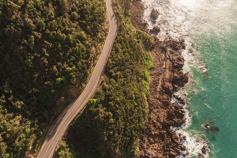 Vistas aéreas de la Gran Carretera del Océano