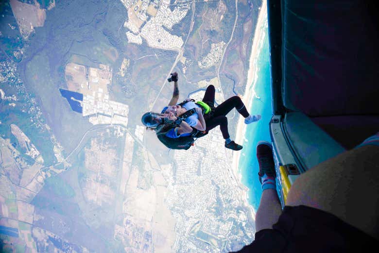 Saut depuis l'avion