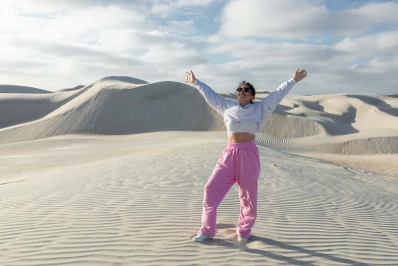 Disfrutando la visita a las dunas de Lancelin
