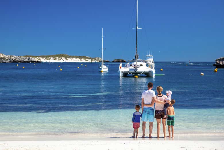 Una familia disfrutando de la isla Rottnest