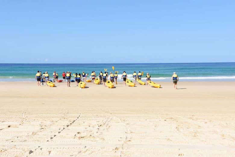 Começando o tour de caiaque