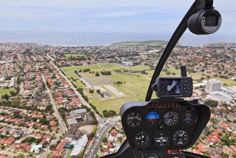 Durante el paseo en helicóptero