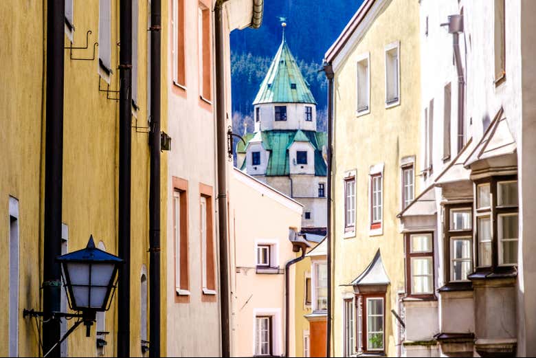 Una de las calles de Hall in Tirol