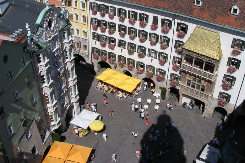 Aerial view of the city