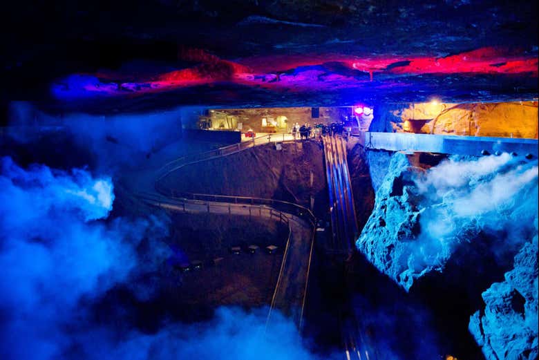Marvel at the stunning interior of the salt mine
