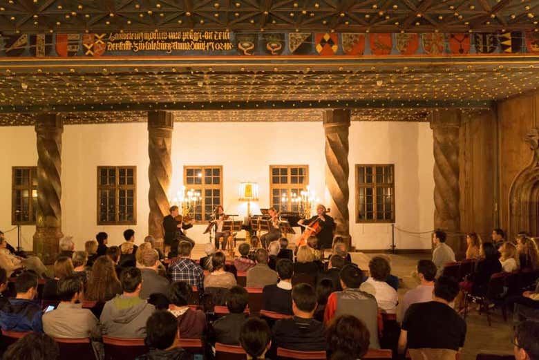 Enjoying the concert in the Golden Hall