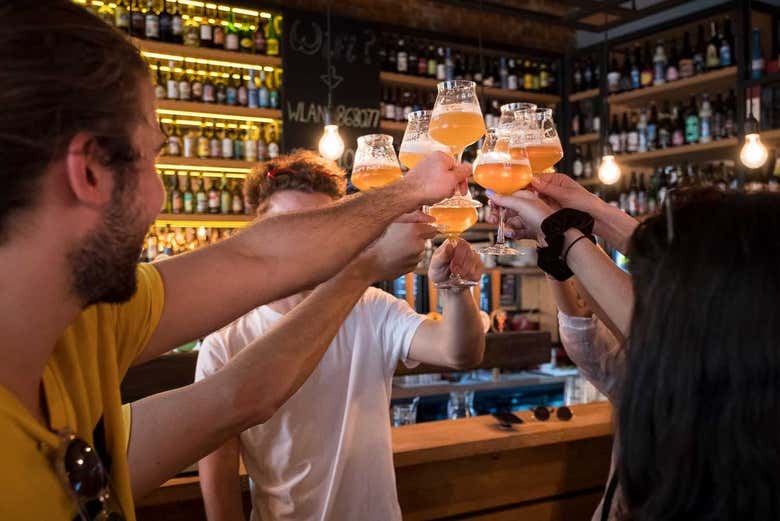 Disfrutando de la cata de cervezas austriacas