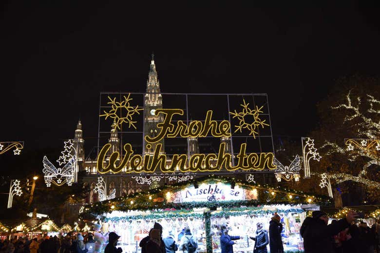 Panneau du marché de Noël