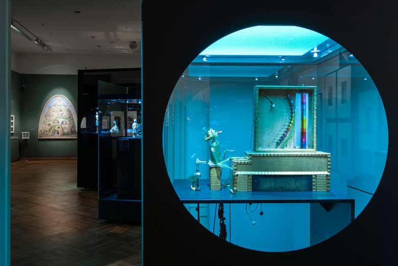 Vitrines da exposição