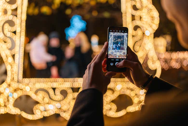 No dejaréis de hacer fotografías de las luces de Navidad