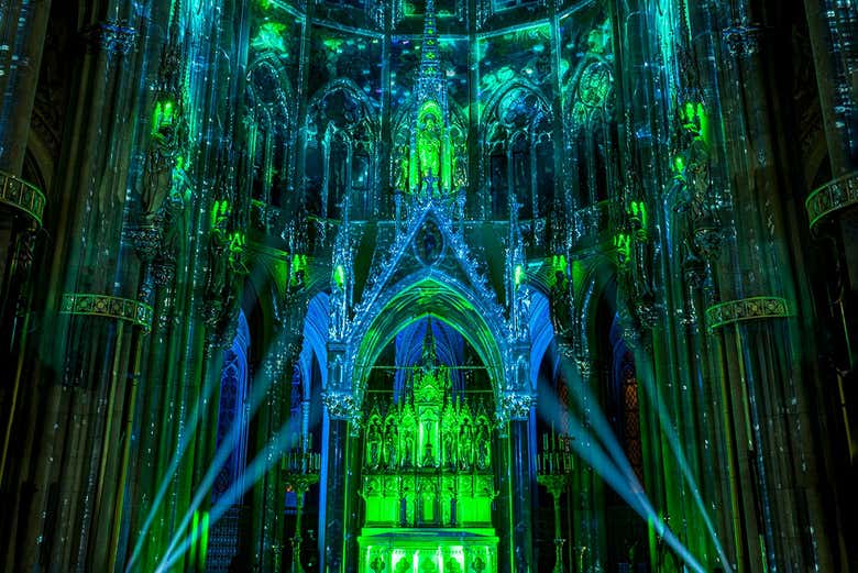 Durante el espectáculo de luz y sonido