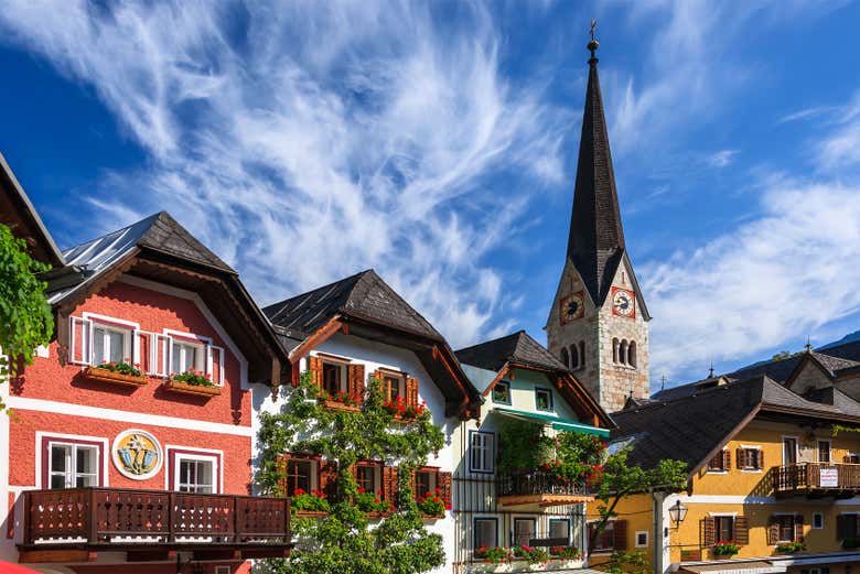 Admirando la arquitectura de Hallstatt