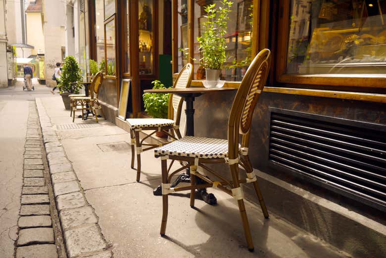 Terraza de un café en Viena