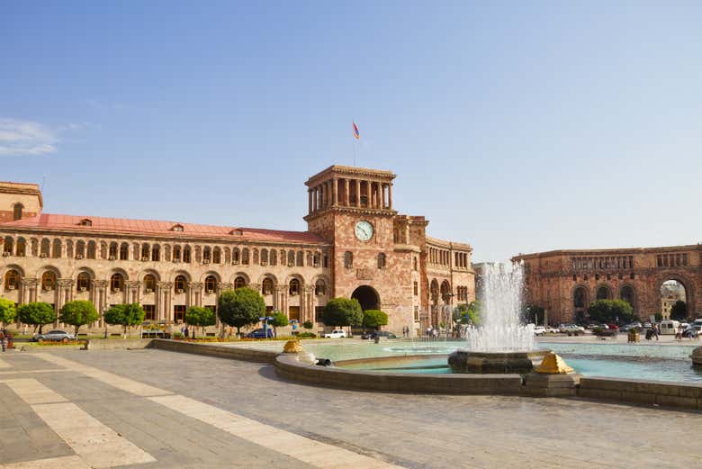 Plaza de la República en Ereván (Armenia)