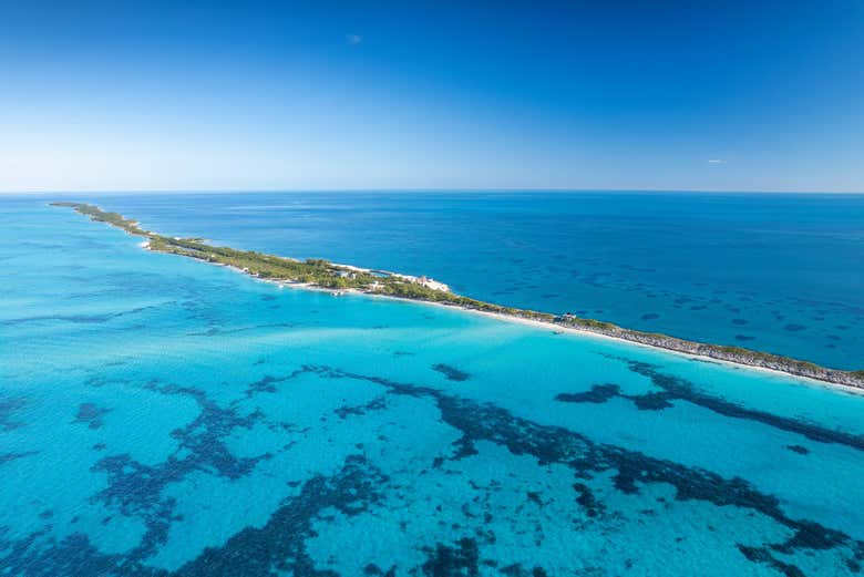 Vue aérienne de Rose Island